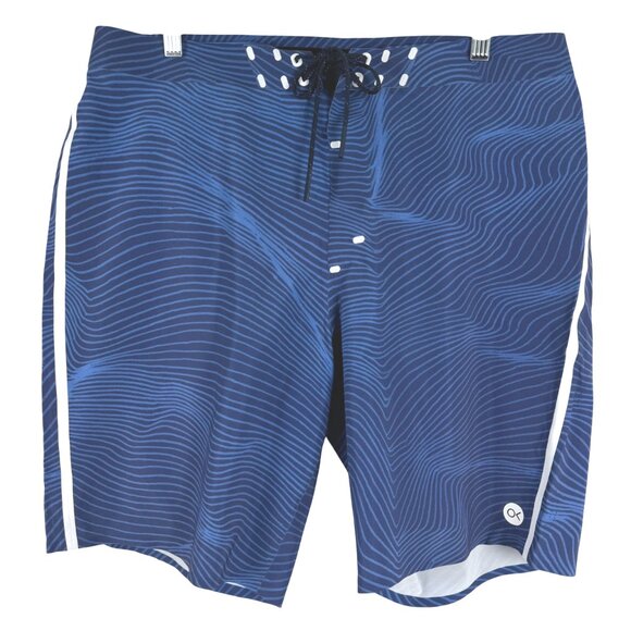 Outerknown Apex Board Shorts By Kelly Slater Mens Size 34 Blue Printed SW-2110 - Picture 1 of 11